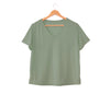 Women's Boxy V-Neck Tee in Butter Soft Cotton/Modal