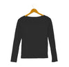 Boatneck Long-Sleeve Tee in Butter Soft Cotton/Modal