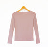 Boatneck Long-Sleeve Tee in Butter Soft Cotton/Modal