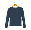 Boatneck Long-Sleeve Tee in Butter Soft Cotton/Modal