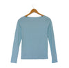 Boatneck Long-Sleeve Tee in Butter Soft Cotton/Modal