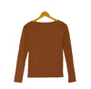 Boatneck Long-Sleeve Tee in Butter Soft Cotton/Modal