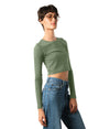 Women's Long Sleeve Crop Tee in Cotton/Modal Blend