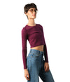 Women's Long Sleeve Crop Tee in Cotton/Modal Blend