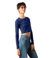 Women's Long Sleeve Crop Tee in Cotton/Modal Blend