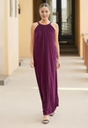 Modal/Cotton Maxi Dress with Halter Bow Tie