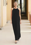 Modal/Cotton Maxi Dress with Halter Bow Tie