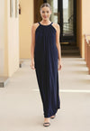 Modal/Cotton Maxi Dress with Halter Bow Tie