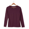 Wine slub women's fitted long-sleeve tee