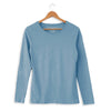 Azure slub women's fitted long-sleeve tee